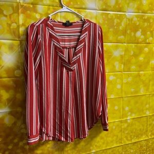 COPY - Vertical stripe red white and black  blouse